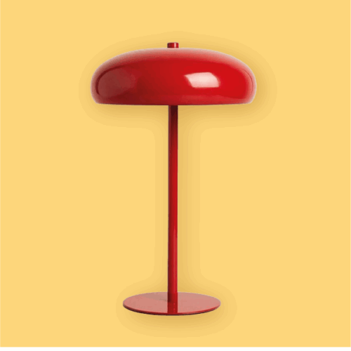Lampara de escritorio/sala color rojo intenso minimalista